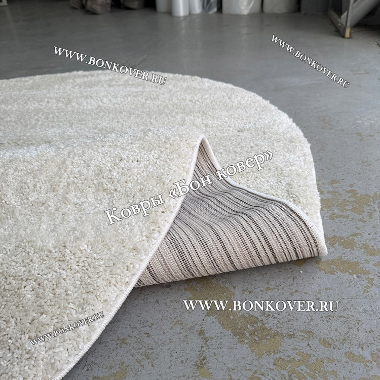 Белый Овальный Ковер С Длинным Ворсом