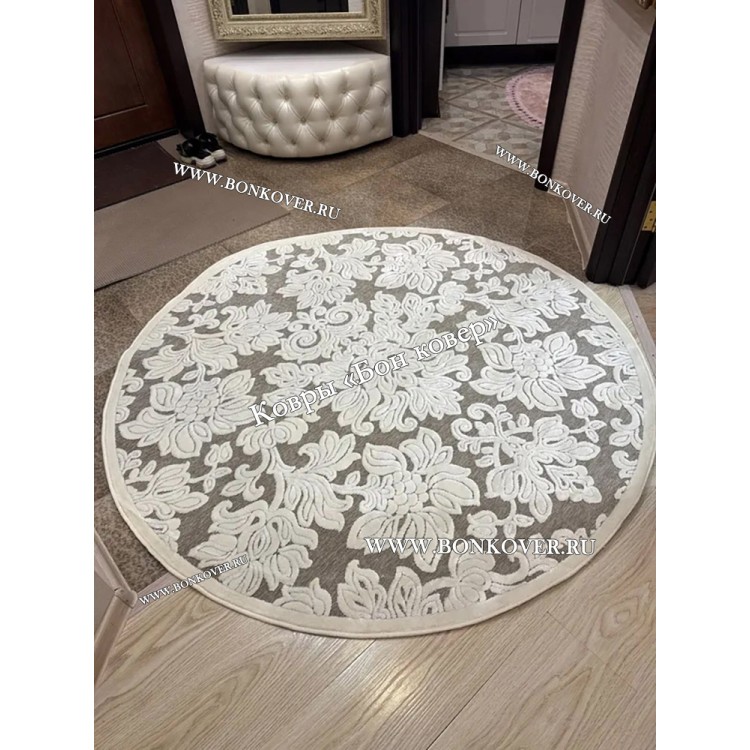Тонкий Ковер Из Вискозы Круг Арт 30540