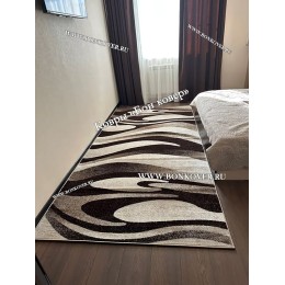 Ковер Карпет New 4 Дизайн 63 Коричневый с Бежевым