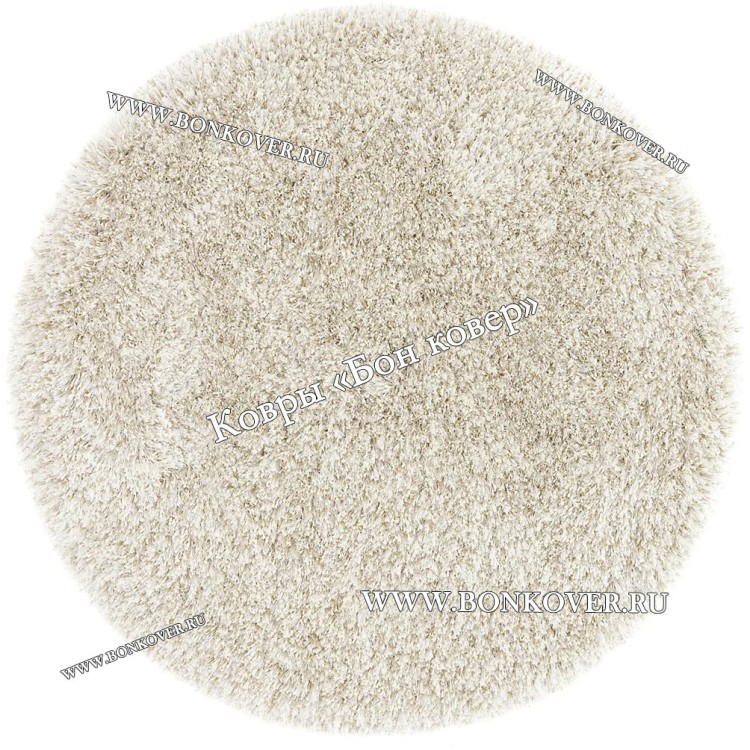 Длинноворсный ковер для гостиной 01 Бежевый Круг