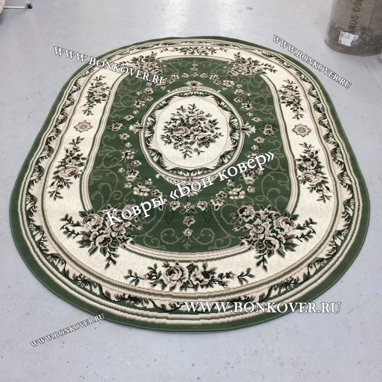 Ковер Лайт Карпет Дизайн 23896 Зеленый Овал